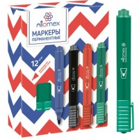 Маркер перманентный 3мм пулевидный Attomex зеленый 5043503 deVente 12/720
