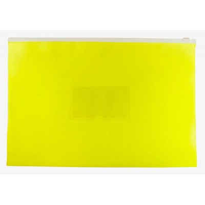 Папка на молнии А4+ Zip Double Neon желт.полипроп. DNEBPM4AYEL Бюрократ  1126070