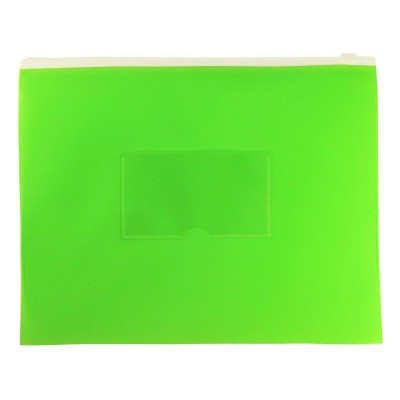 Папка на молнии А5 150мкм с карманом для визиток Zip Double Neon салатовый DNEBPM5ALETT Бюрократ  1126074