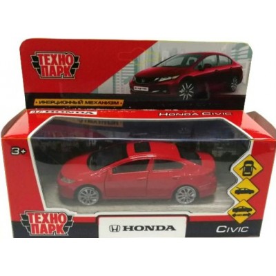 Технопарк Игрушка   Машина. Honda Civic красная/12 см, металл,  откр. двери, инерц CIVIC-RD Китай