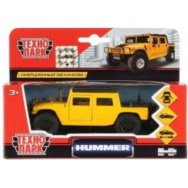 Технопарк Игрушка   Машина. Hummer H1 Пикап желтый/12 см, металл, откр. двери, инерц SB-18-09-H1-N(Y)-WB Китай