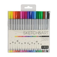 Линер набор 18 цветов Sketch&Art Файнлайнер 0,4мм 36-0012 Bruno Visconti