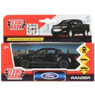 Технопарк Игрушка   Машина. Ford ranger пикап черный//12 см,металл,инерц,откр.двери,багаж SB-18-09-FR-N(BL) Китай