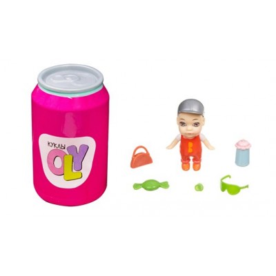 BONDIBON Игрушка   Кукла OLY. Мальчик в кепке/8 см,с аксессуарами в банке BB3827 Китай