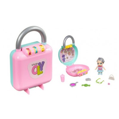 BONDIBON Игрушка   Кукла OLY. Девочка в парике/8 см,с аксессуарами в чемоданчике BB3863 Китай