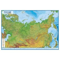 Интерактивная карта Россия Физическая 1:8,5М 101х70 с ламинацией КН051 Глобен