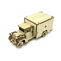 Сборная модель деревянная Грузовик ЗИС-5М ЛТ-М 34 детали ЗИС-3 НФ-00000183 Lemmo