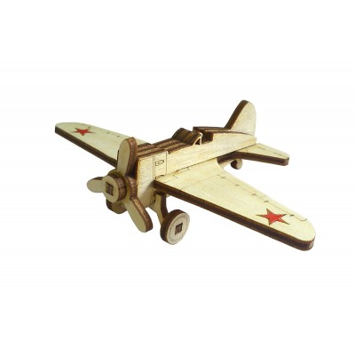 Сборная модель деревянная Самолет И-16 9 деталей НФ-00000187 Lemmo