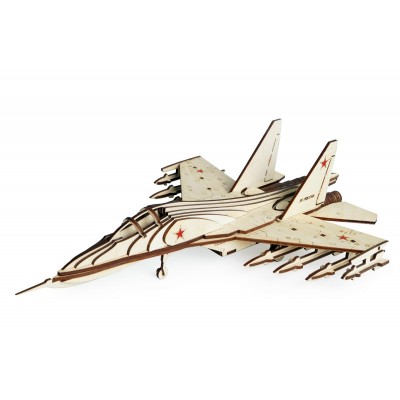 Сборная модель деревянная Самолет истребитель СУ-30 110 деталей НФ-00000154 Lemmo