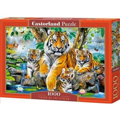 Castor Land Пазл 1000  Семья тигров у ручья С-104413 Польша