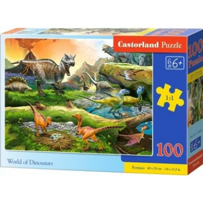 Castor Land Пазл 100  Мир динозавров В-111084 Польша