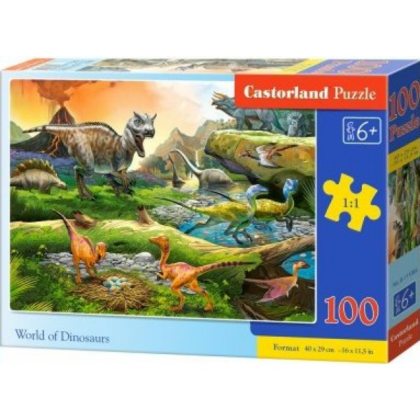 Castor Land Пазл 100  Мир динозавров В-111084 Польша