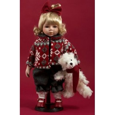 WinMax/Кукла коллекционная. Девочка с игрушкой/24 см,фарфор/16040/