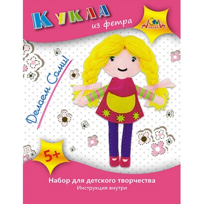 Шитье мягкой игрушки Кукла в красном платье из фетра С3309-02 КТС