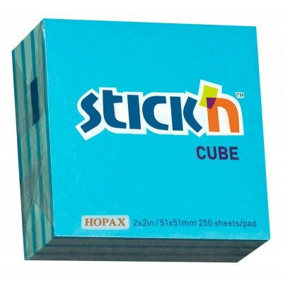 Блок клей 51х51 250л 2цв.неон+пастель Stick'n 70г/м2 21337 Hopax 48/288 822698