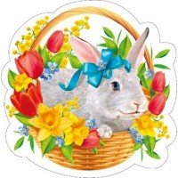 Мир поздравлений/Набор украшений. Кролик в корзинке/на скотче/080.958/10 шт Мир поздравлений/Набор украшений. Кролик в корзинке/на скотче/080.958/10 шт