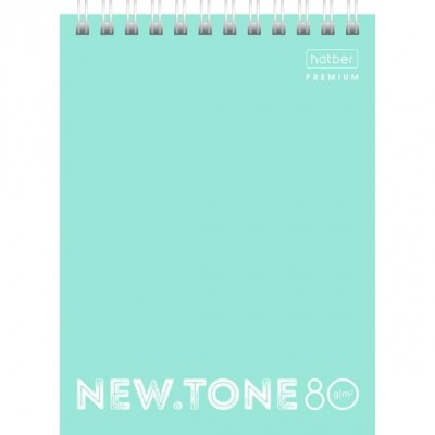 Блокнот 80 листов А6 клетка, гребень Premium. Newtone Pastel Мята глянцевая ламинация, перфорация на отрыв, 80г/м2 80Б6А1гр_05039 Хатбер  062003