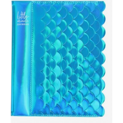 Дневник универсальный А5 твердая обложка, объемная, кожзам Light blue mermaid scales шелкография 2021020 deVente 6/24