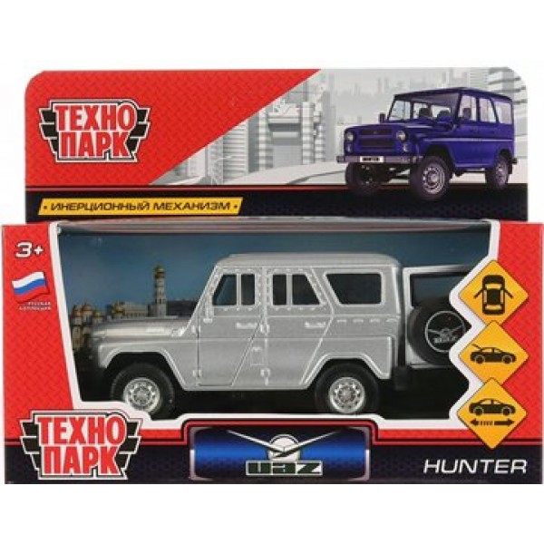 Технопарк Игрушка   Машина. UAZ Hunter/12см,открыв. двери,инерц,серебристый HUNTER-SL Китай