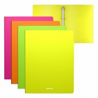 Папка 4 кольца А4 24мм 600мкм Matt Neon ассорти 49975 ErichKrause 4/36