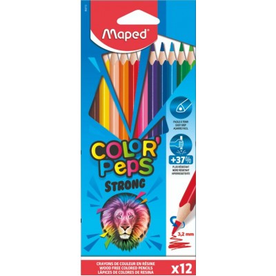Карандаши цветные 12шт Colorpeps Strong пластиковые 862712 Maped