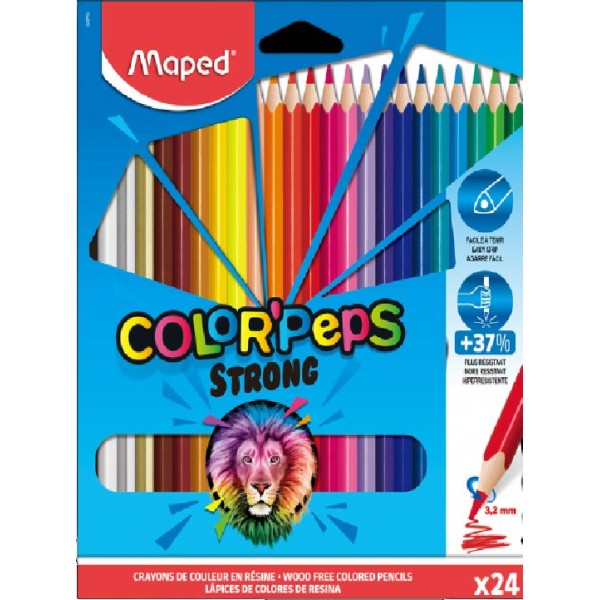 Карандаши цветные 24шт Colorpeps Strong картонная упаковка, подвес 862724 Maped