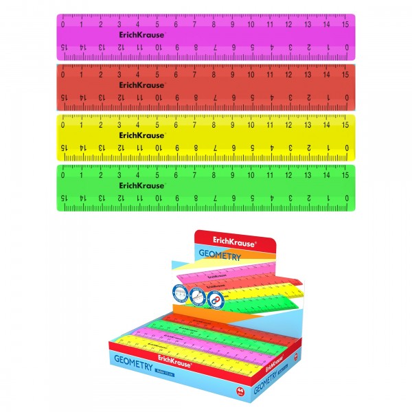 Линейка пластиковая 15см Neon Solid 50568 ErichKrause