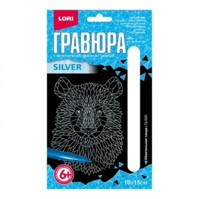 Гравюра серебро малая Обаятельная панда Гр-620 LORI