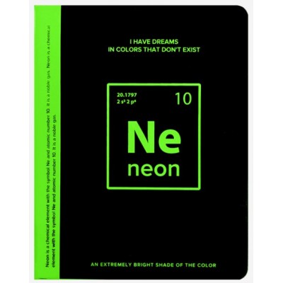 Книжка записная 80л А5 кл. тв. обл. к/з Black&Light green neon ляс 2051992 deVente крем. бум. неон. шелкогр. 6/24