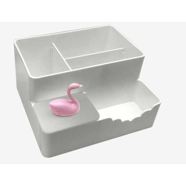 Подставка настольная д/канц. принад. 10,6х17,5х18,1 Pink Swan бел с роз с фиг. лебедя пласт. 4104006 deVente