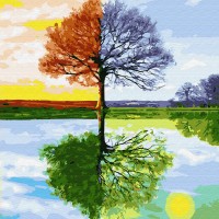 Картина по номерам холст на подрамнике 30х30 Времена года 21 цвет KH0698 Молли Картина по номерам холст на подрамнике 30х30 Времена года 21 цвет KH0698 Молли