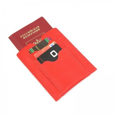 Обложка для паспорта кожа 198х135х2мм красн.шора П1103-1003 CROCO