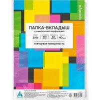 Вкладыш файл с перфорацией А4+ 100шт 40мкм Премиум глянцевый 1216727 Бюрократ  013BGPREM