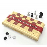 ДесятоеКорол Игра 57  Шашки - Шахматы/маленькие, бежевые 03881 Россия