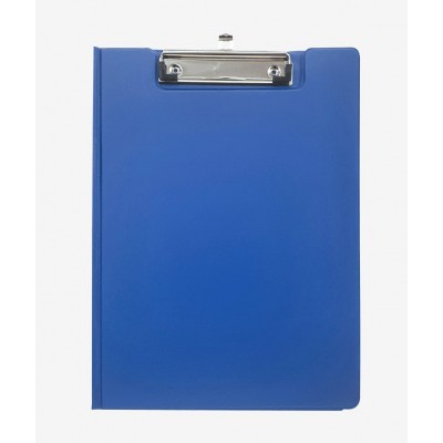 Папка -планшет А4 с прижимом и крышкой ламинированная Клипборд 2,5мм синяя, с карманом 3034047 deVente