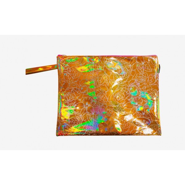 Папка для тетрадей А4 на молнии Gold Rose. Flowers хамел. с ручкой кожзам 3072000 deVente