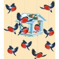 Империя поздравлений/Гирлянда на нитях. Кормушка со снегирями/92,426,00/