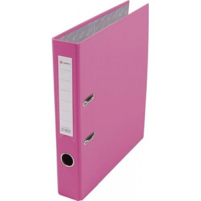 Папка регистратор 50мм А4 РР розовая, металлическая окантовка, карман LAMARK601 AF0601-PN1 Lamark