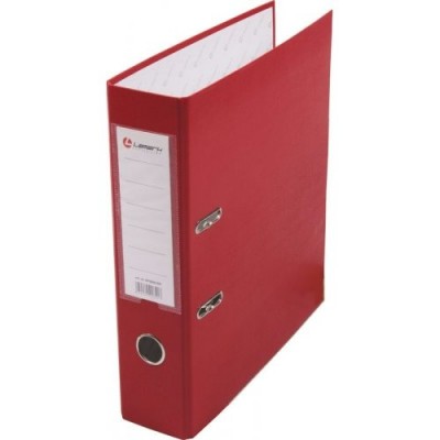 Папка регистратор 80мм А4 РР красная, металлическая окантовка, карман LAMARK600 AF0600-RD1/AF0600-RD Lamark  128/73301
