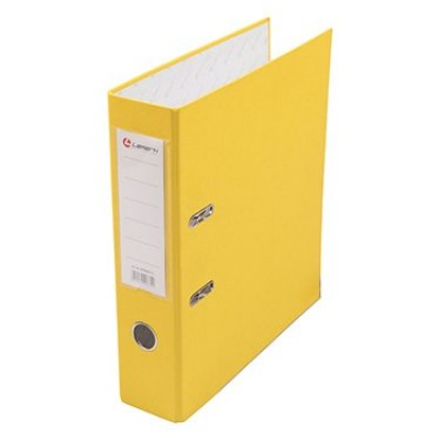 Папка регистратор 80мм А4 РР желтая, металлическая окантовка, карман LAMARK600 AF0600-YL1/AF0600-YL Lamark  128/73304