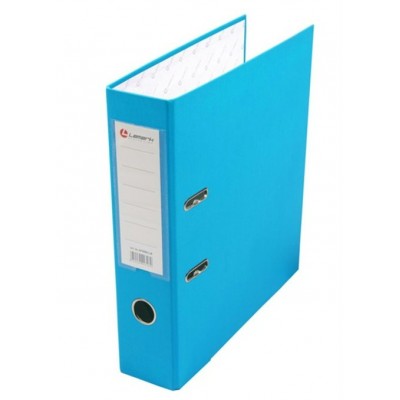 Папка регистратор 80мм А4 РР голубая, металлическая окантовка, карман LAMARK600 AF0600-LB1 Lamark  128/73311