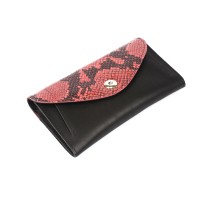 Портмоне кожа 192х103х25мм красный питон / черный шора Пр958-11001-1000 CROCO Портмоне кожа 192х103х25мм красный питон / черный шора Пр958-11001-1000 CROCO