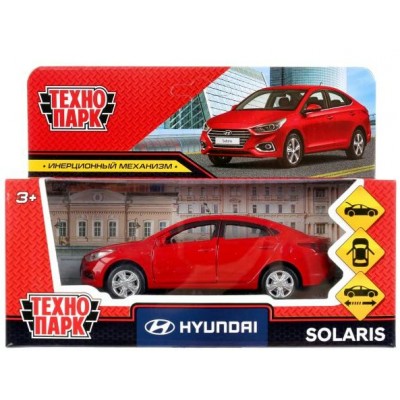 Технопарк Игрушка   Машина. Hyundai Solaris красный/12 см, металл., откр. двери, инерц SOLARIS2-12-RD Китай