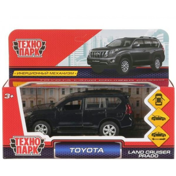 Технопарк Игрушка   Машина. Toyota Land Cruiser Prado/12 см, металл, откр двери, инерц, черный PRADO-BK Китай