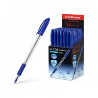 Ручка шариковая U-109 Classic Stick&Grip Ultra Glide Technology синяя 1мм 3-гранная, одноразовая 47574 ErichKrause 50/200/2400