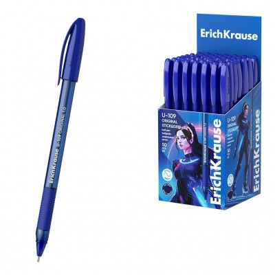 Ручка шариковая U-109 Original Stick&Grip Ultra Glide Technology синяя 1мм 3-гранная, одноразовая 47608 ErichKrause 50/200/2400