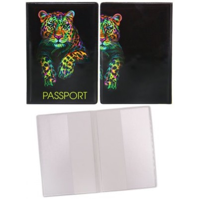 Обложка для паспорта 170х100мм Леопард ПВХ ОП-4175 Миленд