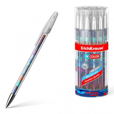 Ручка гелевая InColor Patchwork синяя 0,5мм 50755 ErichKrause 24/144
