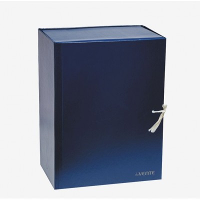 Короб архивный А4 160мм бумвинил, синий, складной, с завязками 3010003 deVente