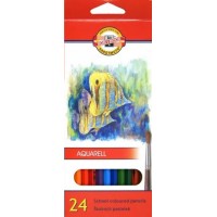 Карандаши цветные акварельные 24шт Рыбки 6-гранные, заточенные 3718/024004KS Koh-I-Noor